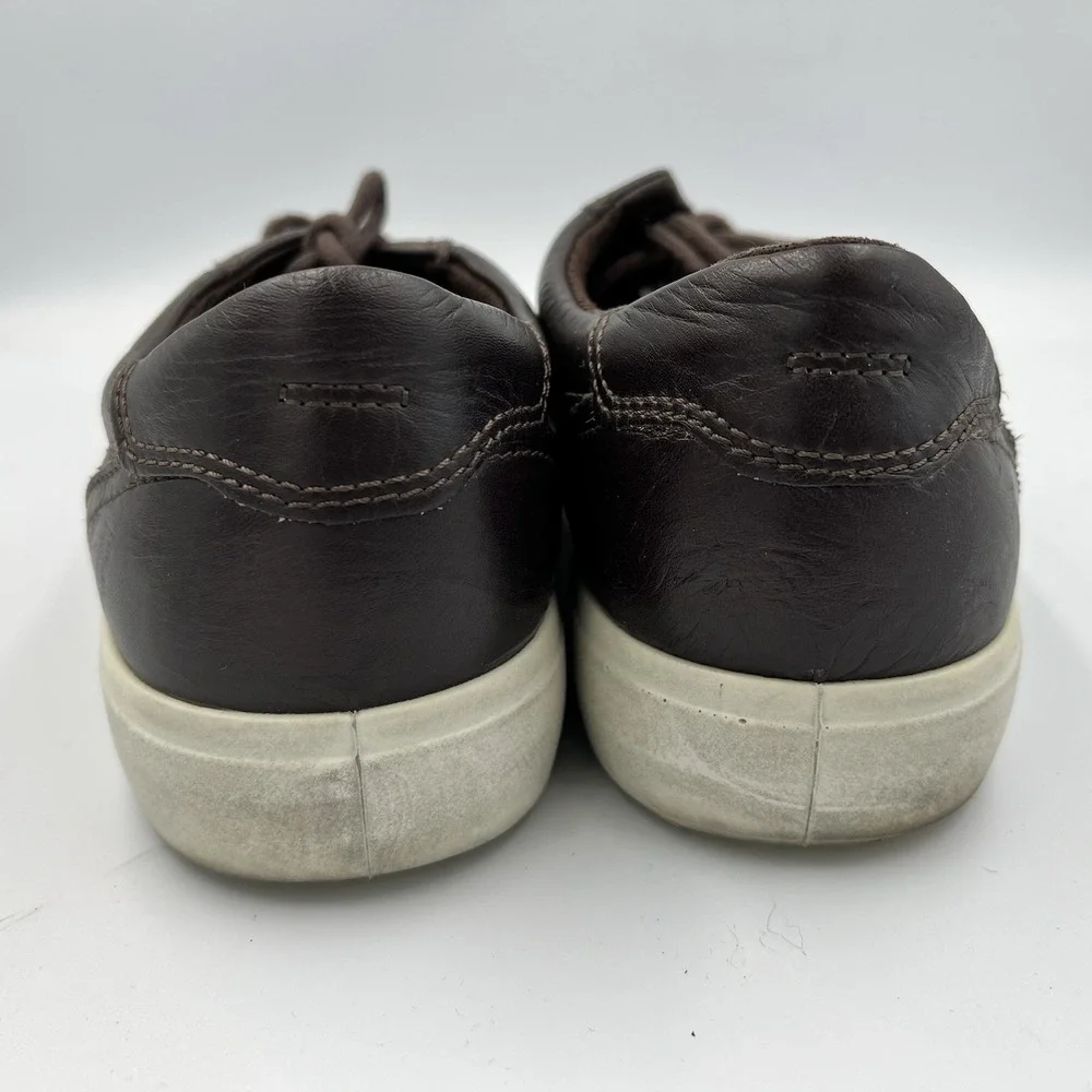 ECCO Soft 7 Sneakers Shoes Dark Brown Everyday Leather Mens‎ Size EU 42 US 8 8.5